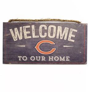 NFL Welcome To Our Home Chicago Bears Wood Sign 12" x 6"